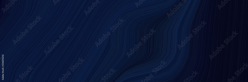 Poster elegant colorful banner with very dark blue, midnight blue and black colors. fluid curved lines with