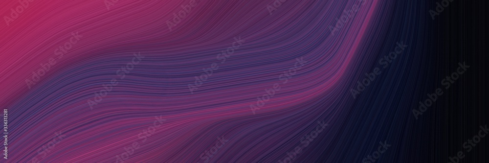 Poster elegant flowing header design with very dark magenta, black and dark moderate pink colors. fluid cur