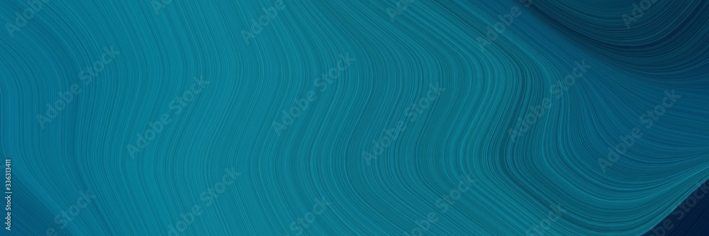 Aufkleber elegant artistic horizontal header with teal, very dark blue and teal green colors. fluid curved lin