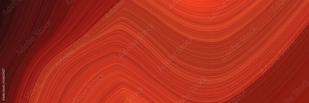 Poster elegant decorative designed horizontal header with firebrick, very dark pink and dark red colors. fluid curved flowing waves and curves