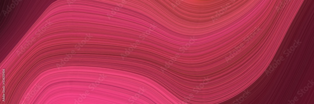 Poster elegant colorful horizontal banner with moderate red, dark pink and dark moderate pink colors. fluid curved lines with dynamic flowing waves and curves