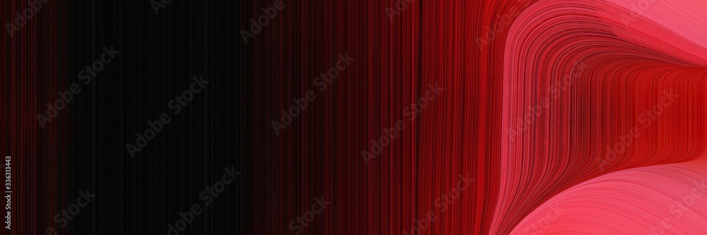 Aufkleber elegant moving designed horizontal header with very dark red, firebrick and dark red colors. fluid curved lines with dynamic flowing waves and curves