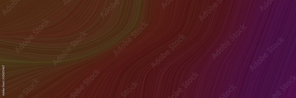 Poster elegant modern horizontal header with very dark pink, very dark magenta and old mauve colors. fluid curved lines with dynamic flowing waves and curves