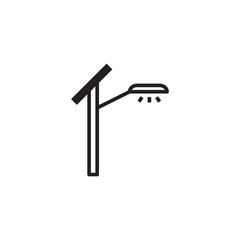 Street light icon. Lamp Post Street icon. Lamppost flat silhouette. Trendy Flat style for graphic design, Web site, UI. EPS10. - Vector illustration