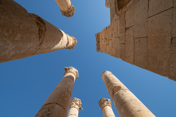 Columns in Jerash archaeological site, Jordan