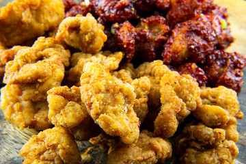 Korean Half of Hot spicy fried chicken and fried chicken
