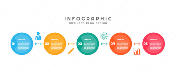 Infographic modern design circle shape art style with icon for business planning