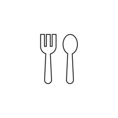 Spoon and fork icon. Kitchen utensil spoon fork vector icon. Restaurant, Eat symbol. 