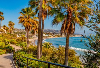 Laguna Beach is a small coastal city in Orange County, California. It’s known for its many art galleries, coves and beaches. Beautiful parks and paths line the coastline city.
