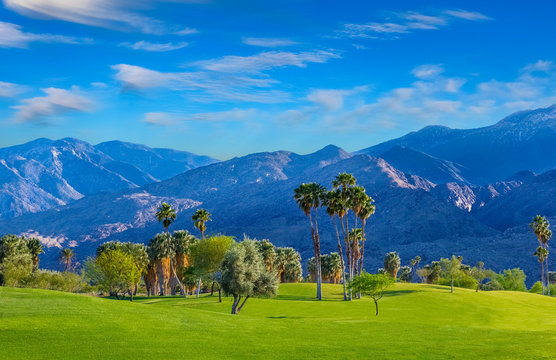 Palm Springs, a city in the Sonoran Desert of southern California, is known for its hot springs, stylish hotels, golf courses and spas. Palm trees and green belts are found all over this dramatic city