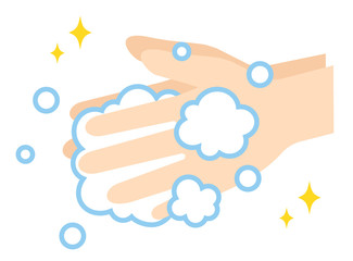 手洗い　ハンドソープの泡　