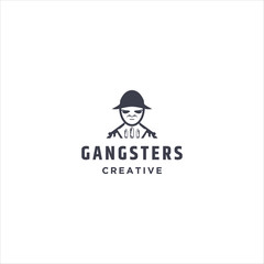 Gangsters logo template design in Vector illustration