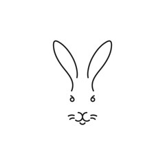 Fototapeta na wymiar Rabbit. Outline style. Easter bunny