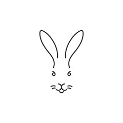 Rabbit. Outline style. Easter bunny