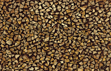 Wood, chopped and stacked. Background with structure.