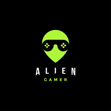 LOGO Gamer ForSale, green eyed alien character transparent