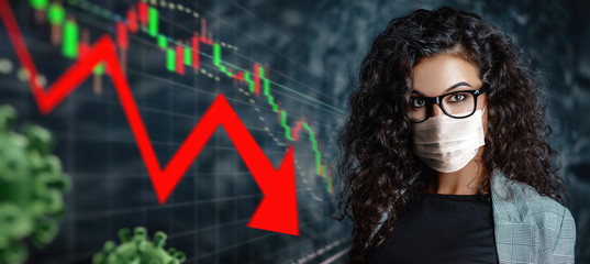 businesswoman in mask