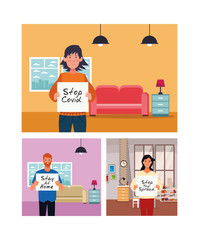 persons with covid19 campaign banners