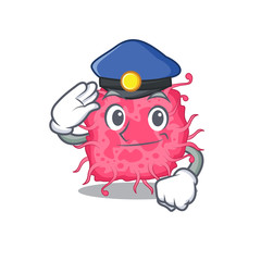 Police officer mascot design of pathogenic bacteria wearing a hat