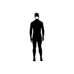 Man in medical mask vector illustration.