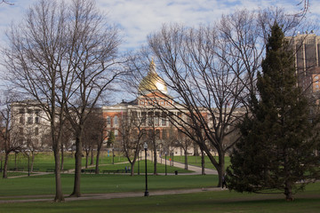 State house of Massachusetts in Boston