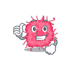 pathogenic bacteria cartoon character design making OK gesture