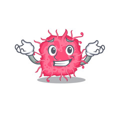 A picture of grinning pathogenic bacteria cartoon design concept