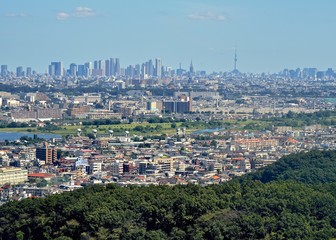 Obraz premium 川崎の高台から東京穂面を望む