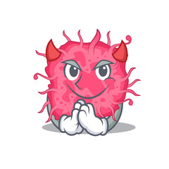 pathogenic bacteria dressed as devil cartoon character design style