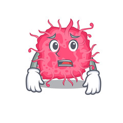 Cartoon design style of pathogenic bacteria showing worried face