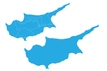 Map - Cyprus Couple Set , Map of Cyprus,Vector illustration eps 10.