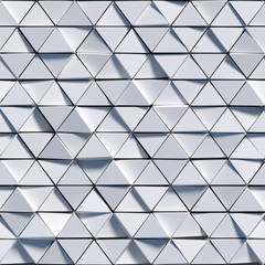 Seamless pattern of white triangles 3D render