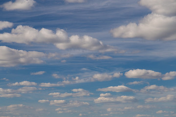 Obraz premium sky, air, background, beautiful, beauty, blue, clear, cloudscape, clouds, full, high, heaven, horizontal, large, light, meteorology, nature, , color, day, scenics, space, panoramic, textured, weather