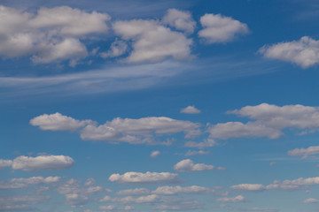Sky beauty atmosphere of a summer day and Cumulus fluffy clouds