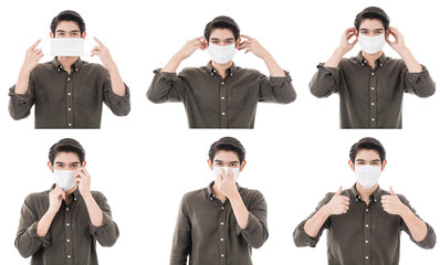 Man show how to wear mask