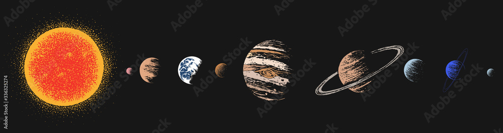 Canvas Prints solar system color version