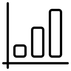 bar chart. icon with outline style, perfect pixels and base size of 64x64 px. Suitable for website design, logos, applications and UI.