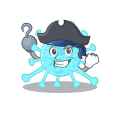 cegacovirus cartoon design style as a Pirate with hook hand and a hat