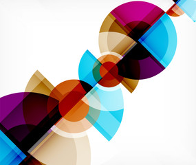 Obraz premium Abstract background, circle and triangle design round shapes overlapping. Geometric trendy template. Vector Illustration For Wallpaper, Banner, Background, Card, Book Illustration, landing page