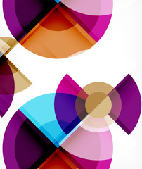 Obraz premium Abstract background, circle and triangle design round shapes overlapping. Geometric trendy template. Vector Illustration For Wallpaper, Banner, Background, Card, Book Illustration, landing page