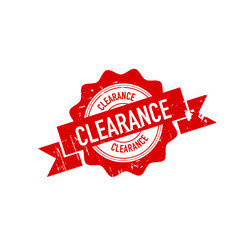 Obraz premium clearance red stamp on white. Vector