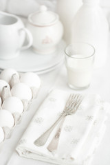 Easter time breakfast all white