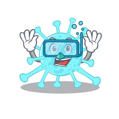 cegacovirus mascot design concept wearing diving glasses