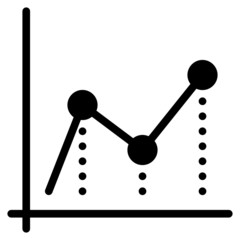 line graph. icon with outline style, perfect pixels and base size of 64x64 px. Suitable for website design, logos, applications and UI.