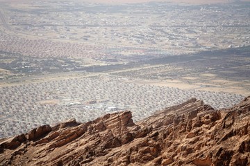 view on al ain city from the top of the mountain