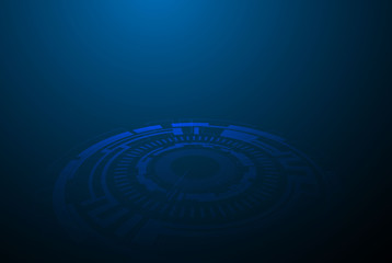 Vector circle technology design on blue color background. - Vector