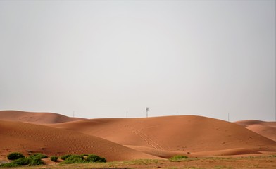 sand dunes in desert valley