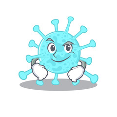 A mascot design of cegacovirus having confident gesture