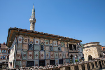 Tetova / Macedonia - August 20, 2020; Painted Mosque (Alaca Mosque) in Tetova, Macedonia
