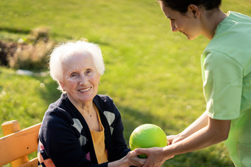 Senior woman doing sport and working out outdoors